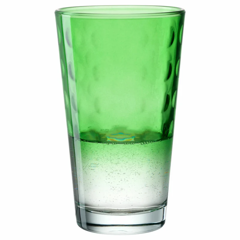 Leonardo Trinkglas Optic, Trinkbecher, Kalk-Natron-Glas, Hellgrün, 540 ml, 023484