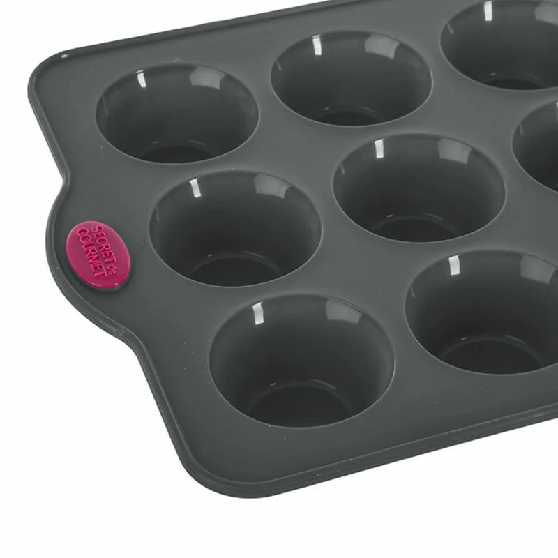 5five Simply Smart Muffin-Backform Silitop für 12 Muffins, Silikon, Eisen, Grau, 33 x 23.5 cm, 135283