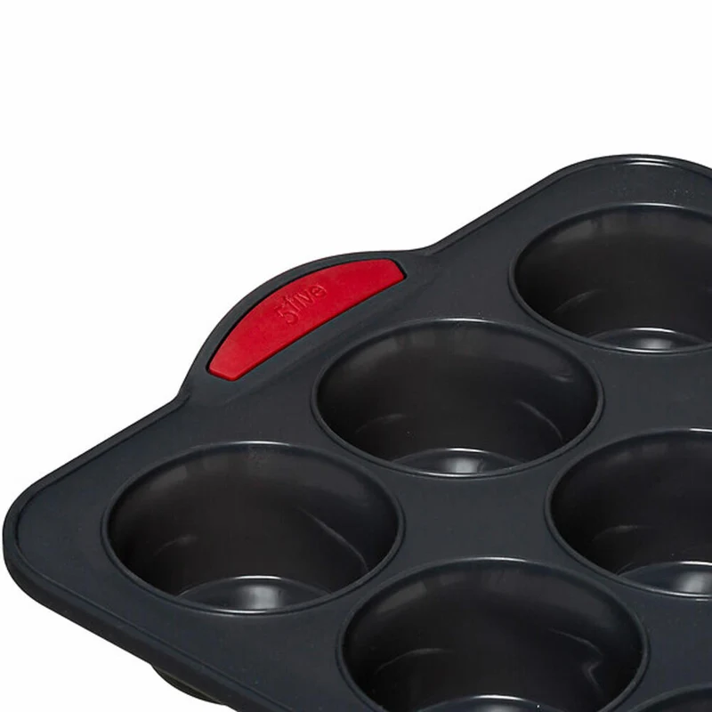 5five Simply Smart Muffin-Backform Silitop für 12 Muffins, Silikon, Eisen, Grau, 33 x 23.5 cm, 135283
