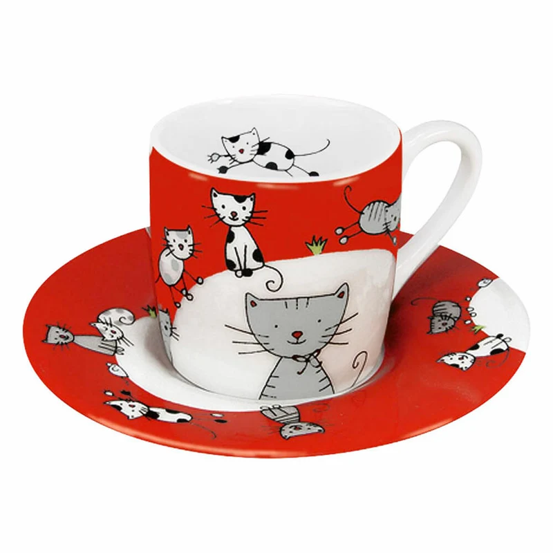 Könitz Espressotassen 4er Set Globetrotter, Becher, Porzellan, Bunt, 85 ml, 11 5 053 2807