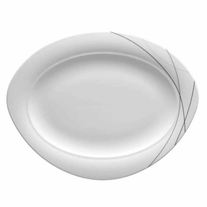 Seltmann Weiden Trio Platte Oval, Servierplatte, Servierteller, Porzellan, Highline, 34.9 x 27.3 cm, 001.696990