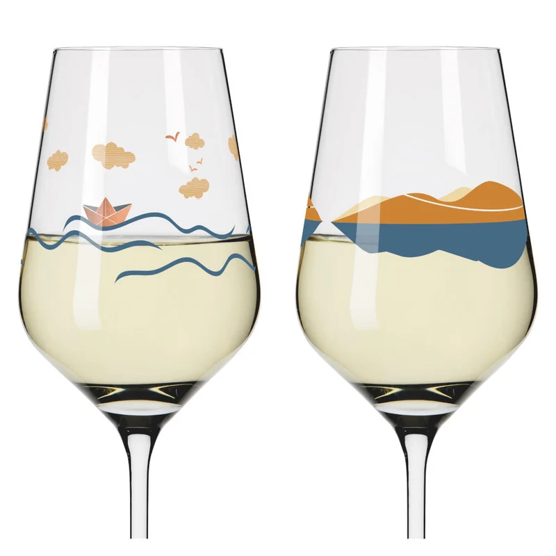 Ritzenhoff Weißweinglas 2er Set Herzkristall H23, Aurélie Girod, Applefield, Kristallglas, 380 ml, 6171001