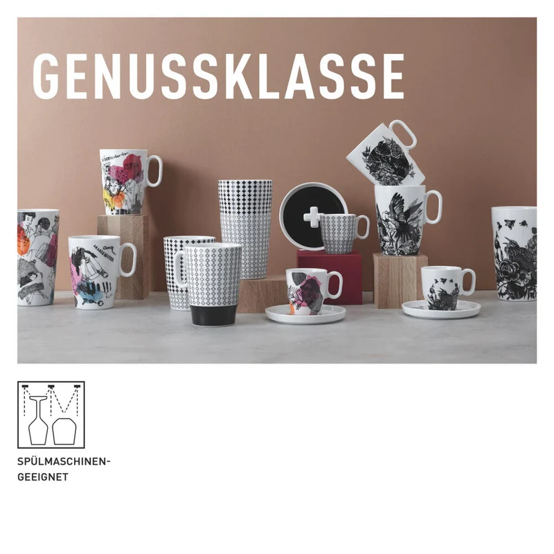 Ritzenhoff Kaffeebecher Genussklasse 007, Ritzenhoff Design Team, Porzellan, 335 ml, 3731007