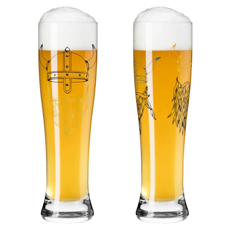 Ritzenhoff Weizenbierglas 2er Set Brauchzeit 017, 018, Ana Vasconcelos, Glas, 646 ml, 3481009