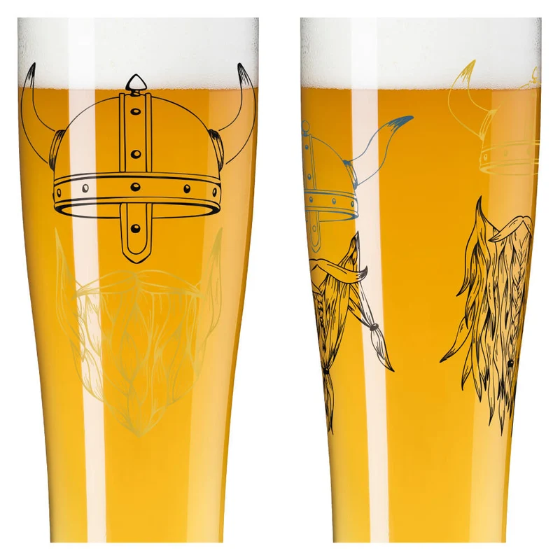 Ritzenhoff Weizenbierglas 2er Set Brauchzeit 017, 018, Ana Vasconcelos, Glas, 646 ml, 3481009