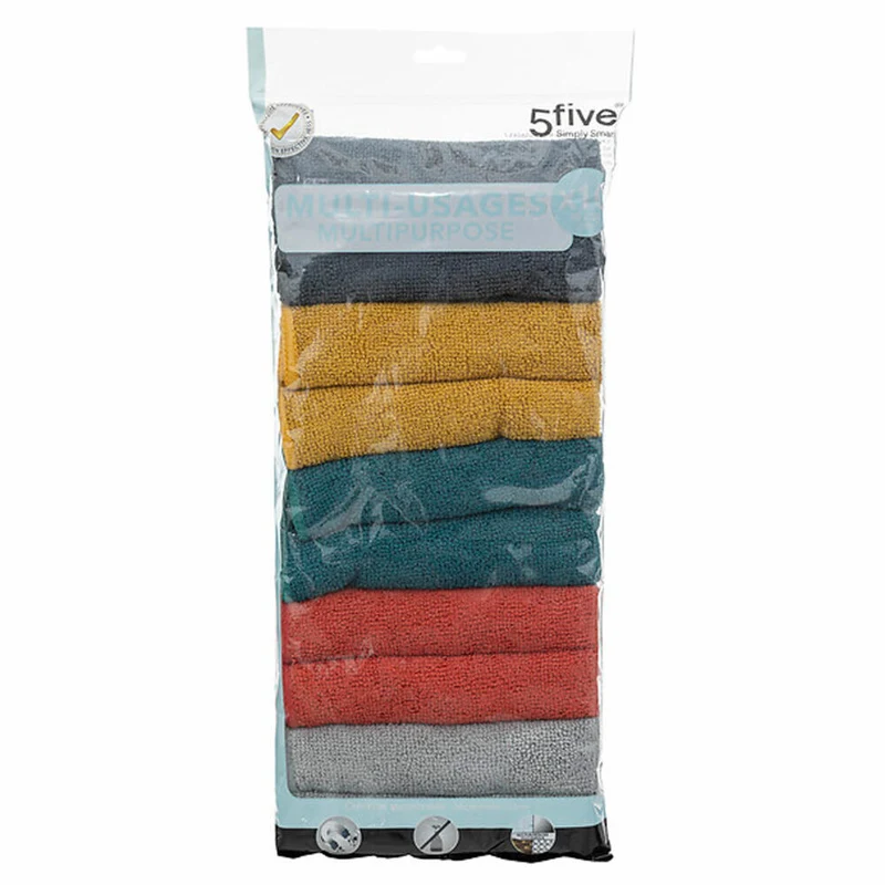 5five Simply Smart Mikrofasertücher-Set 10-tlg., Reinigungstücher, Polyester, Mehrfarbig, 30 x 30 cm, 133610