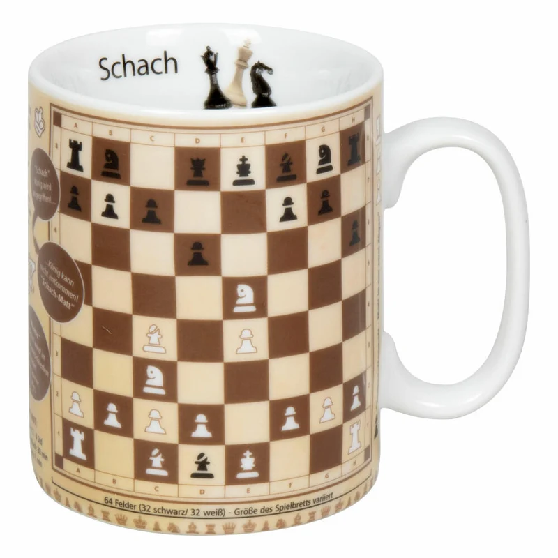Könitz Becher Wissensbecher Schach, Tasse, Porzellan, Bunt, 460 ml, 11 1 330 2790