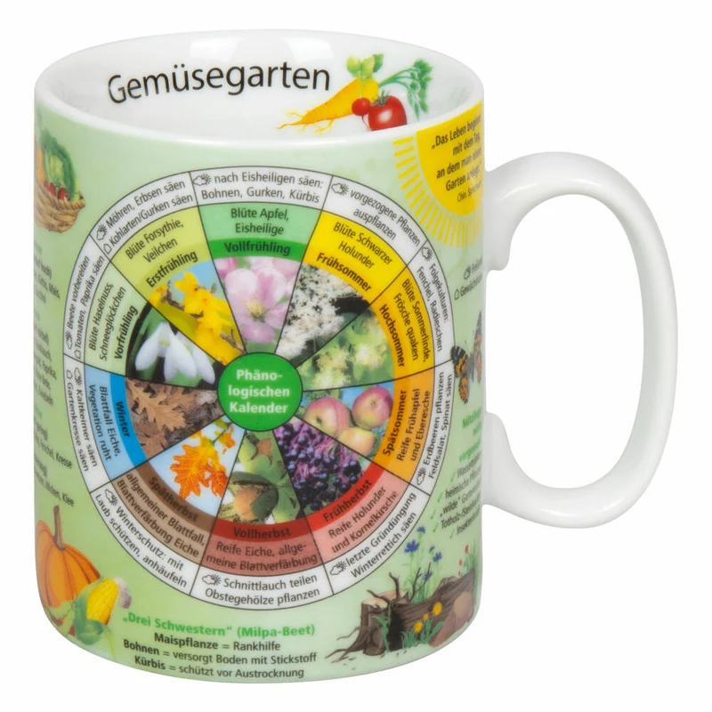 Könitz Becher Wissensbecher Gemüsegarten, Tasse, Porzellan, Bunt, 460 ml, 11 1 330 2795