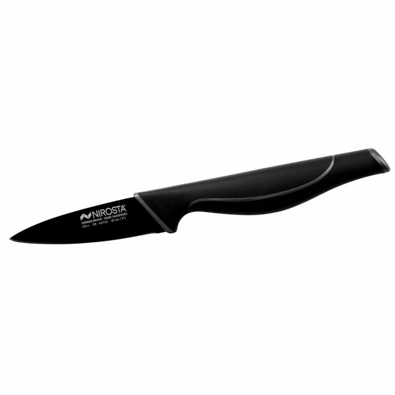 Nirosta Gemüsemesser Wave, Küchenmesser, Edelstahl, Kunststoff, Schwarz, 23 cm, 43732