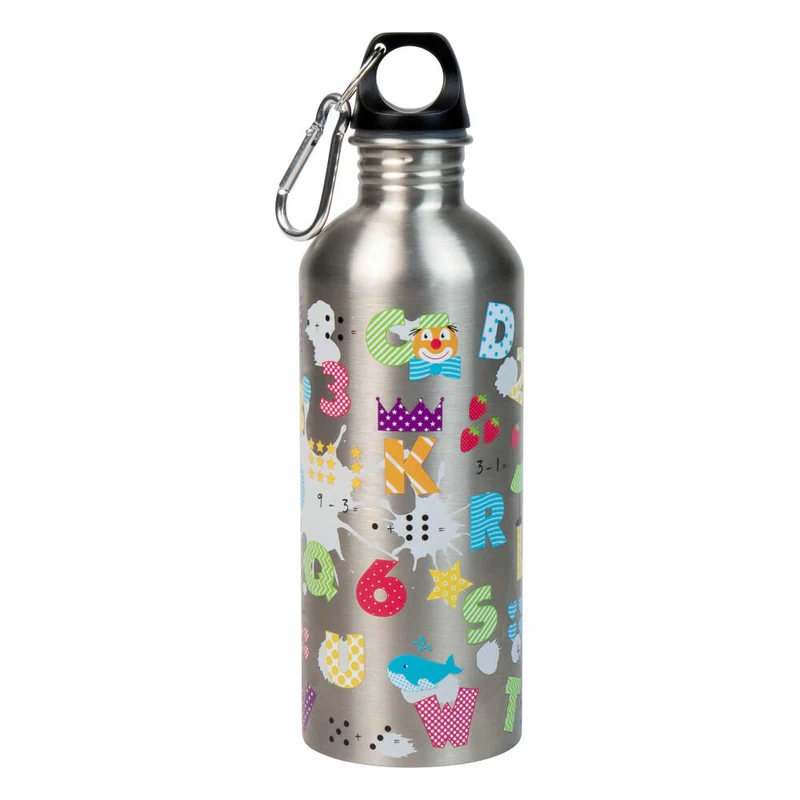 Könitz Trinkflasche Cool Bottle - ABC, Flasche, Edelstahl, Silberfarben, 600 ml, 11 9 244 2747