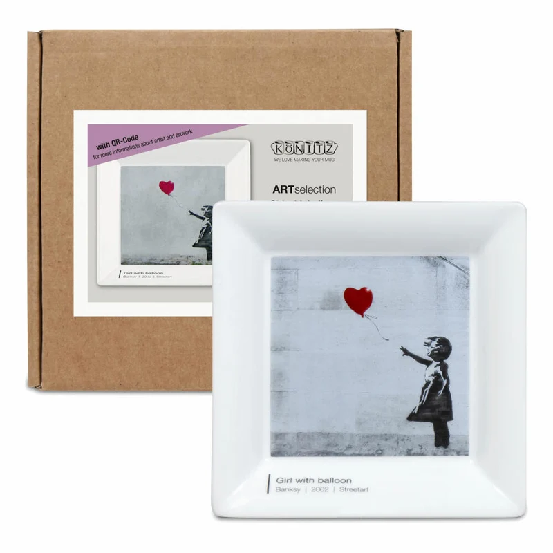 Könitz Vide Poche Girl with Balloon - Banksy im Geschenkkarton, Schale, Porzellan, Bunt, 13 x 13 cm, 11 5 922 2721