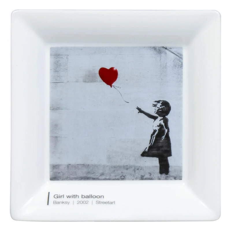Könitz Vide Poche Girl with Balloon - Banksy im Geschenkkarton, Schale, Porzellan, Bunt, 13 x 13 cm, 11 5 922 2721