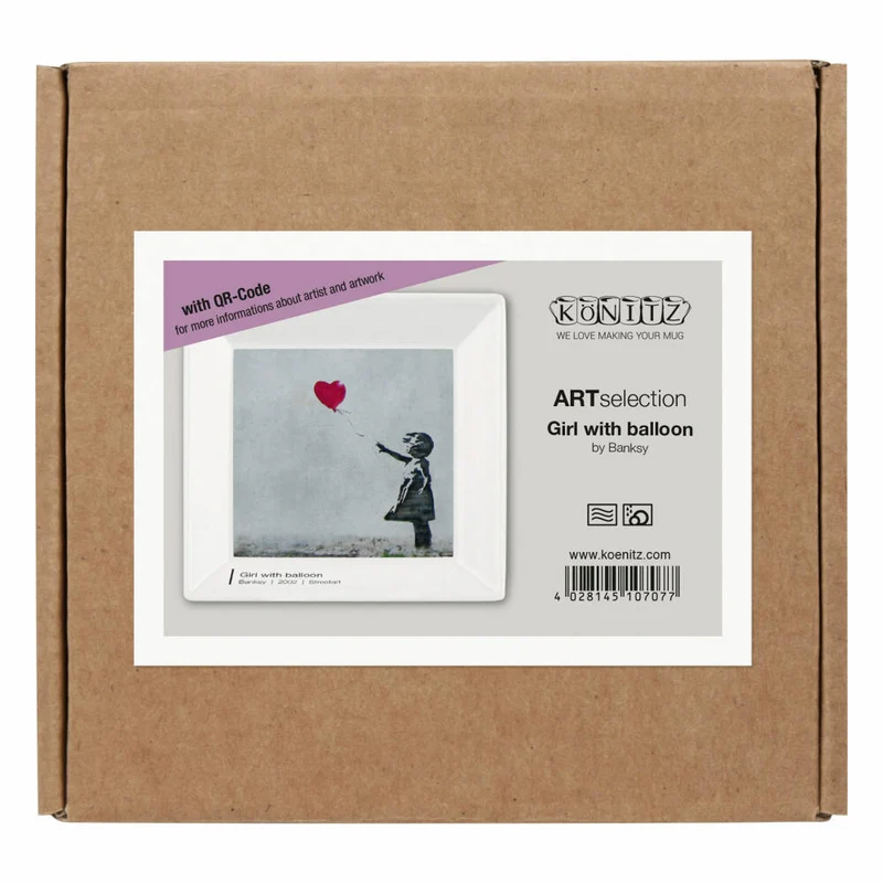Könitz Vide Poche Girl with Balloon - Banksy im Geschenkkarton, Schale, Porzellan, Bunt, 13 x 13 cm, 11 5 922 2721