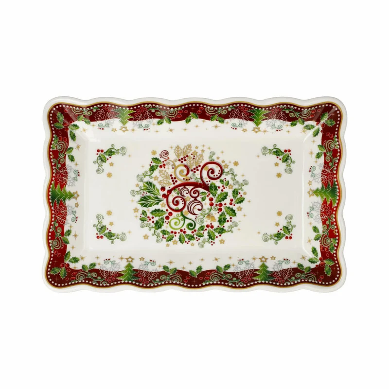 Goebel Schale Palais Royal - Karree, Weihnachtsmotiv, Porzellan, Bunt, 22 x 14 cm, 51001631