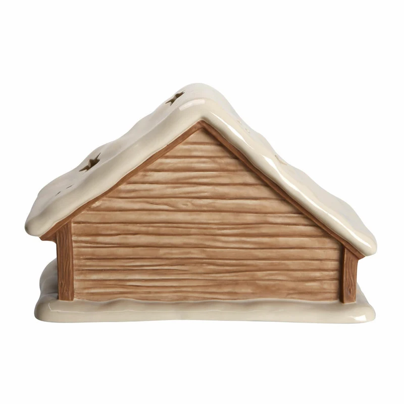 Goebel Krippe Krippenstall mit Schnee, Weihnachtsdeko, Steingut, Bunt, 24 cm, 41661041