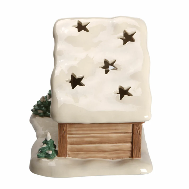 Goebel Krippe Krippenstall mit Schnee, Weihnachtsdeko, Steingut, Bunt, 24 cm, 41661041