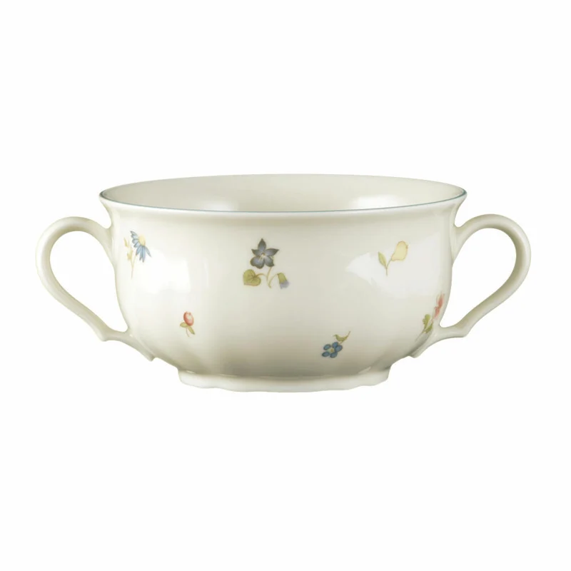 Seltmann Weiden Marie-Luise Suppentasse, Suppen Tasse, Suppenschale, Schüssel, Porzellan, Streublume, 350 ml, 001.292025