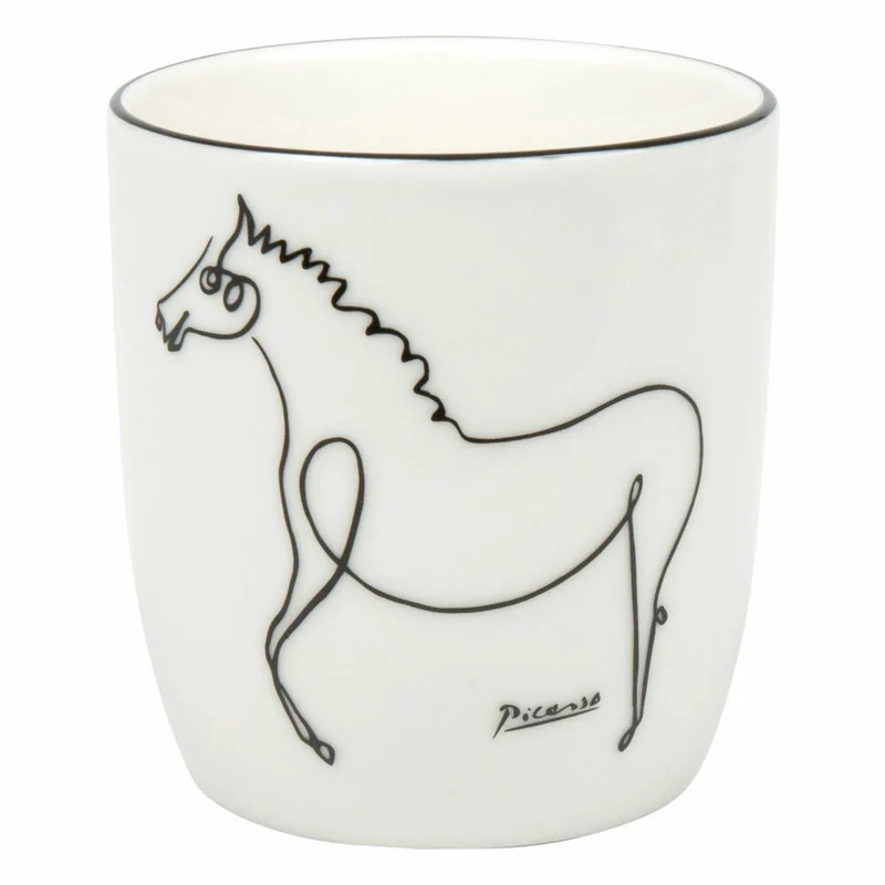 Könitz Becher ohne Henkel Picasso - Le Cheval, New Bone China, Schwarz, Weiß, 200 ml, 11 7 268 2771
