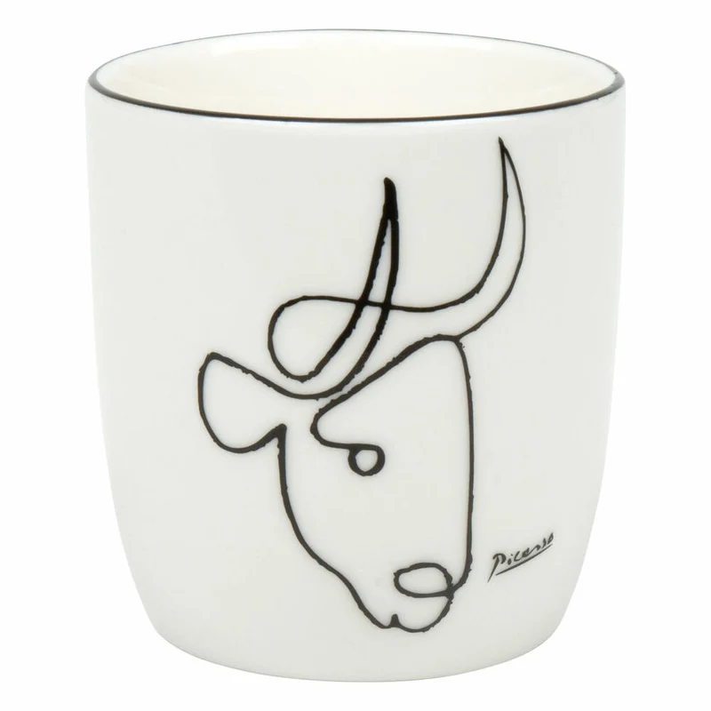 Könitz Becher ohne Henkel Picasso - Le Taureau, New Bone China, Schwarz, Weiß, 200 ml, 11 7 268 2772