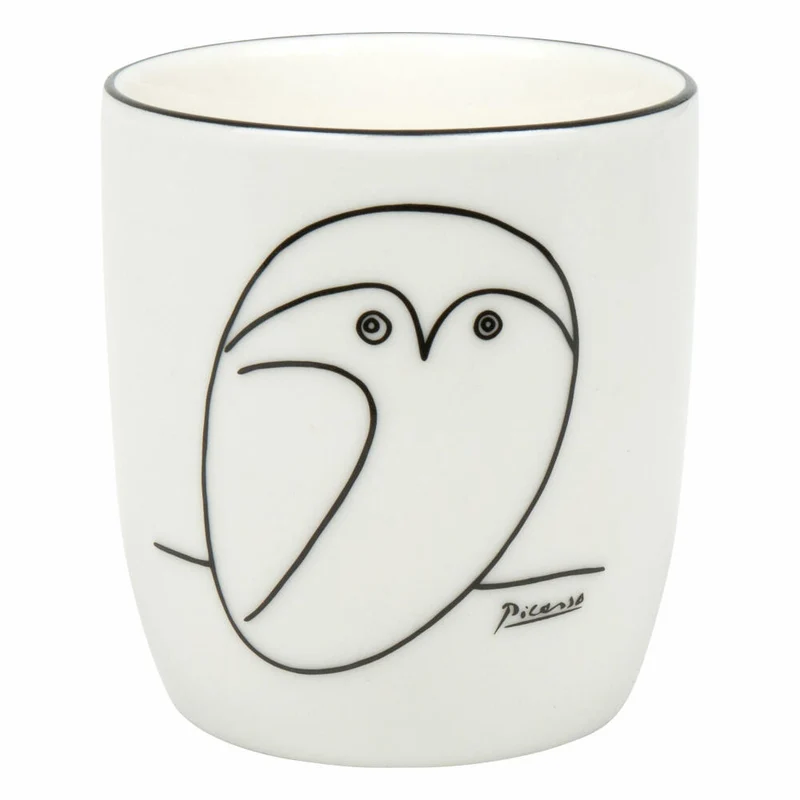 Könitz Becher ohne Henkel Picasso - Le Chouette, New Bone China, Schwarz, Weiß, 200 ml, 11 7 268 2773