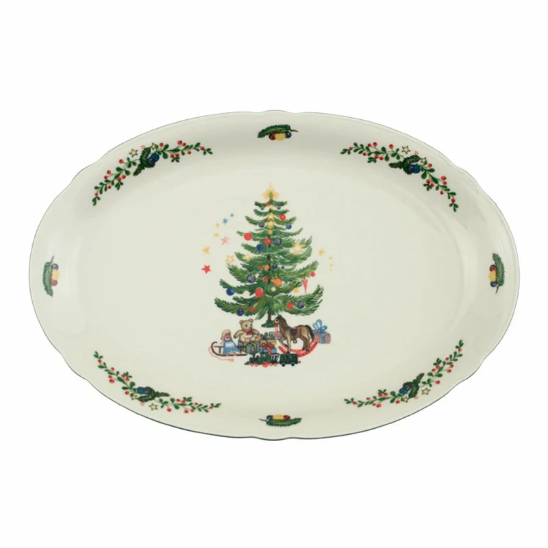 Seltmann Weiden Marie-Luise Platte Oval, Servierplatte, Servierteller, Porzellan, Weihnachten, 34.1 x 26.3 cm, 001.294654