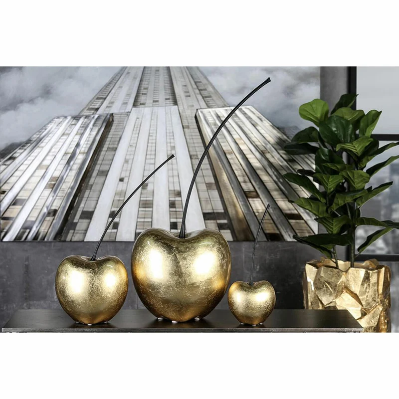 Gilde Kirsche Celebration, Dekoration, Dekoobjekt, Skulptur, Keramik, Gold, H 40 cm, 56150