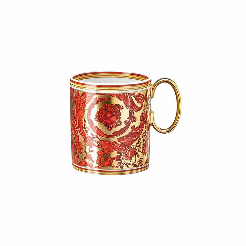 Rosenthal Versace Henkelbecher Medusa Garland Red, Porzellan, 300 ml, 19335-409958-15505