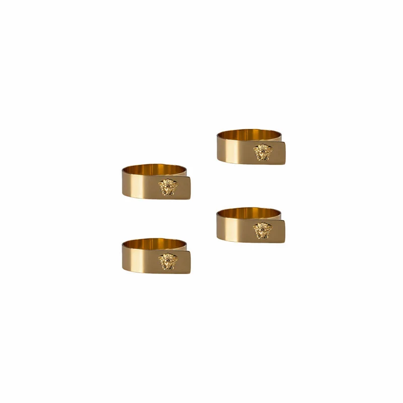 Rosenthal Versace Serviettenringe 4er Set Medusa Gold, Metall, 69201-321643-05010