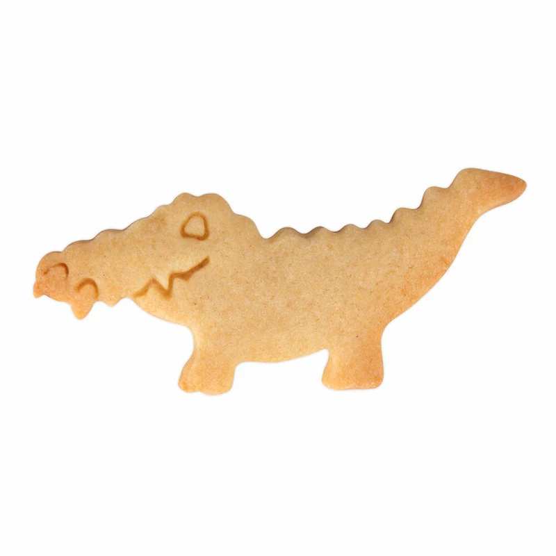 Städter Präge-Ausstecher Krokodil, Ausstechform, Plätzchenform, Edelstahl, Silberfarben, 8 cm, 217317