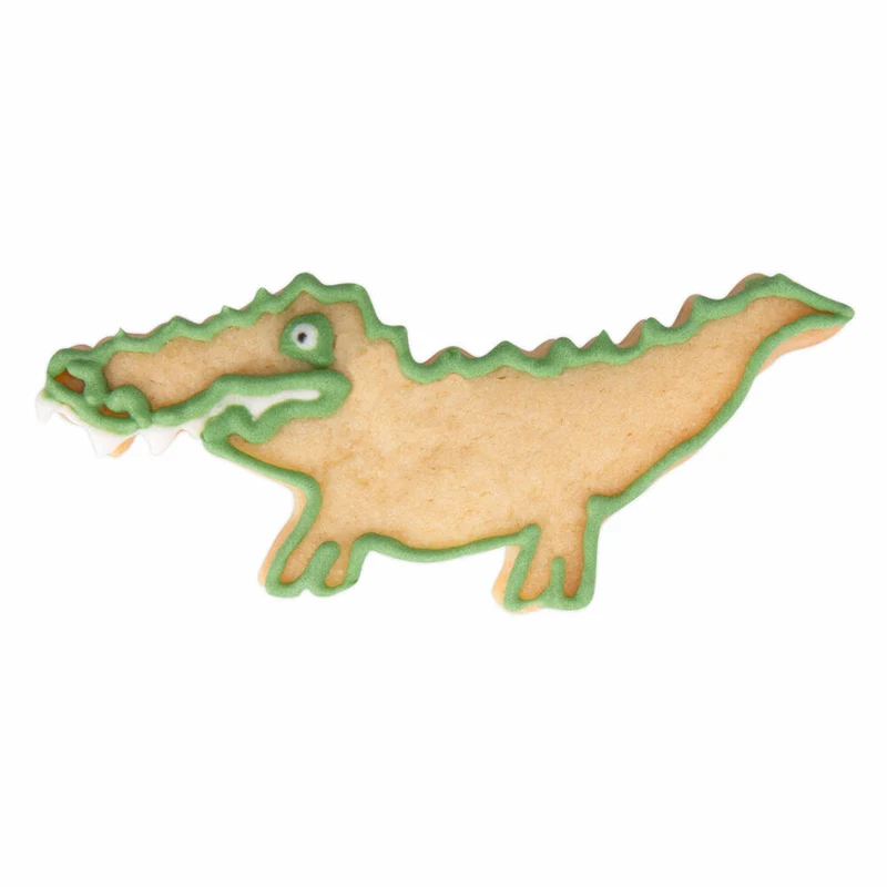 Städter Präge-Ausstecher Krokodil, Ausstechform, Plätzchenform, Edelstahl, Silberfarben, 8 cm, 217317