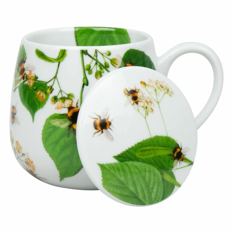 Könitz Becher Bumblebees on Leaf mit Sieb und Deckel, Tasse, Porzellan, Bunt, 400 ml, 11 5 143 2768