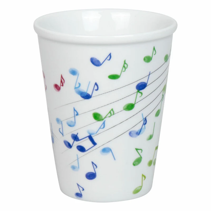 Könitz To Go Mug Flying Notes mit Deckel, Becher, Porzellan, Bunt, 380 ml, 11 5 162 2300