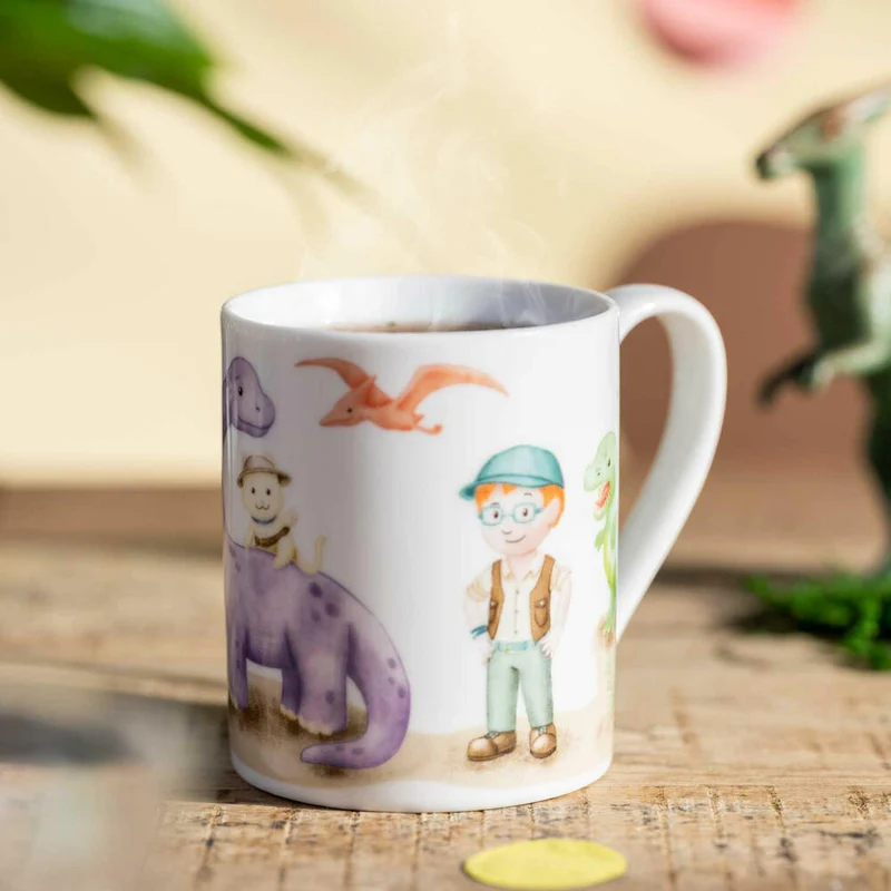 Leonardo Kindergeschirr Bambini Avventura Dino 3-tlg., Porzellan, Mehrfarbig, 022805