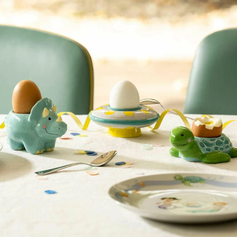 Leonardo Eierbecher Bambini Avventura Schildkröte, Frühstücks-Ei-Becher, Keramik, Mehrfarbig, 077406