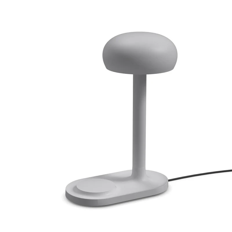Eva Solo Leuchte Emendo mit kabellosem Qi-Ladegerät, Aluminium, Kunststoff, Stahl, Cloud, H 29 cm Ø 13 cm, 720001024
