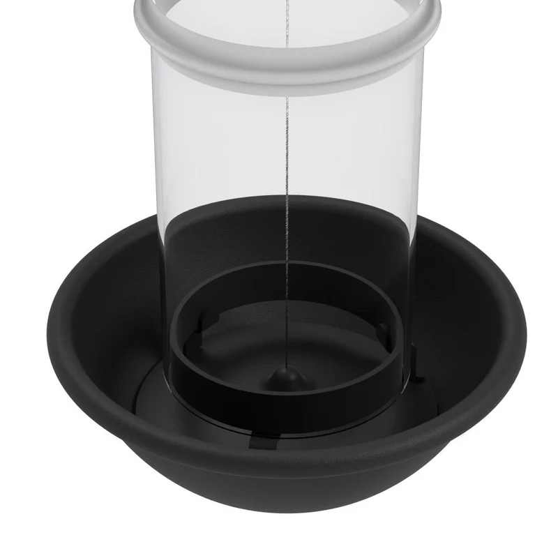 Eva Solo Vogelfutterautomat De luxe, Borosilikatglas, Edelstahl, Silikon, Stahl, Black, 571012
