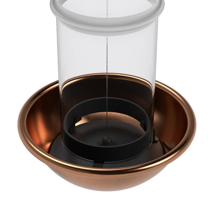 Eva Solo Vogelfutterautomat De luxe, Borosilikatglas, Kupfer, Silikon, Stahl, Copper, 571013