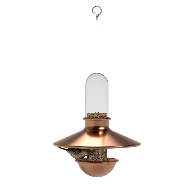 Eva Solo Vogelfutterautomat De luxe, Borosilikatglas, Kupfer, Silikon, Stahl, Copper, 571013