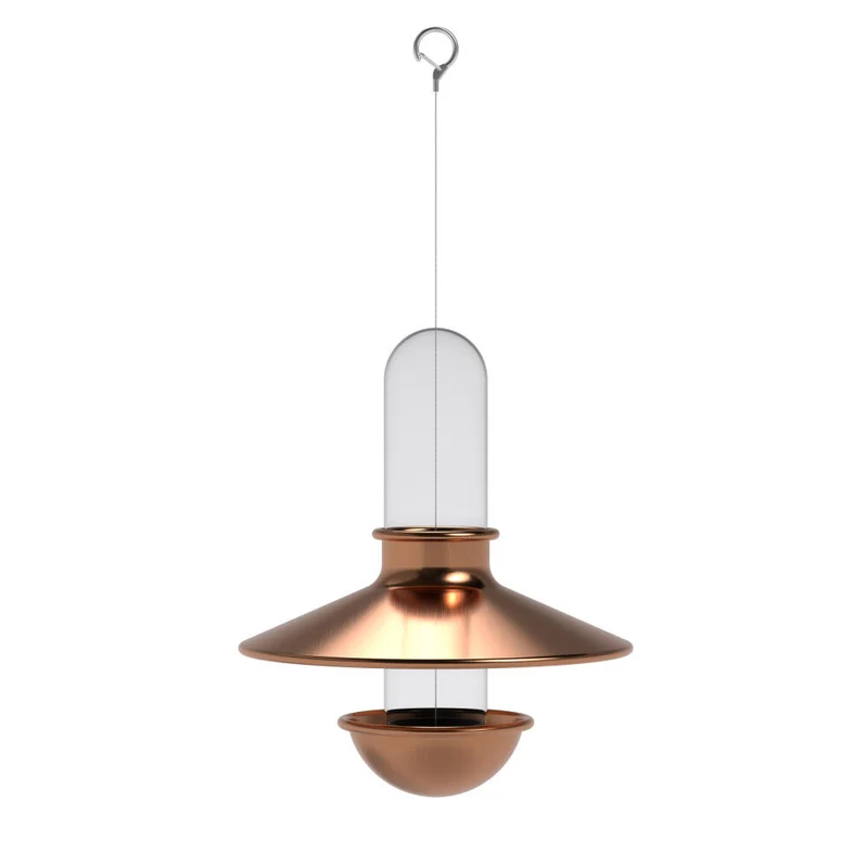 Eva Solo Vogelfutterautomat De luxe, Borosilikatglas, Kupfer, Silikon, Stahl, Copper, 571013
