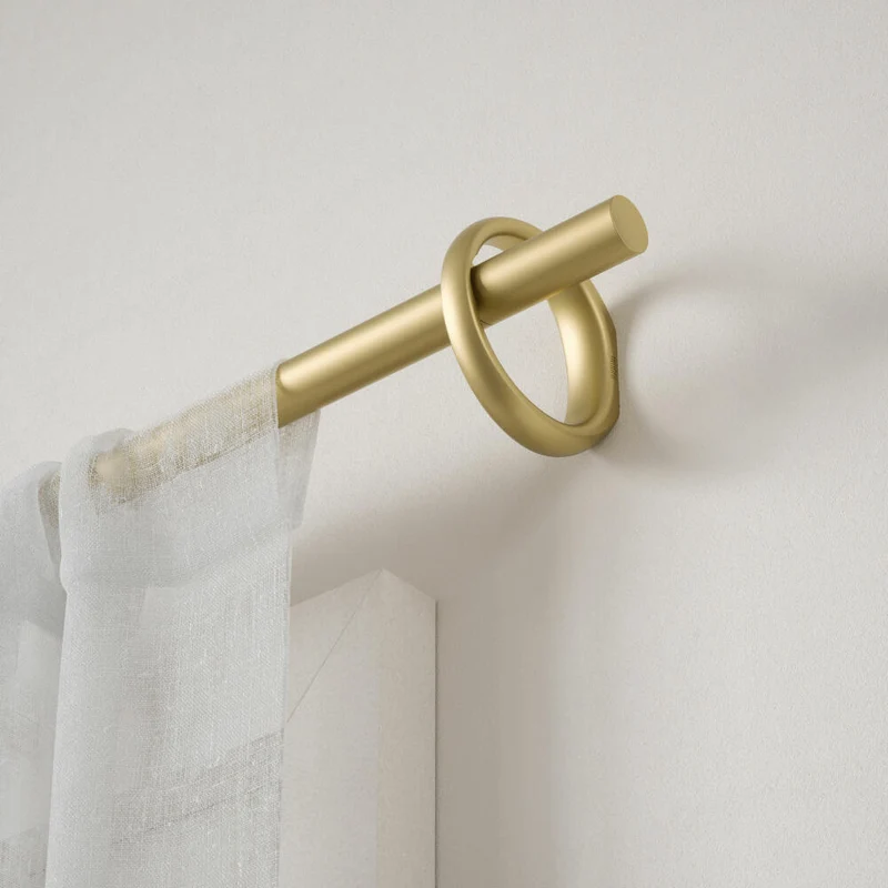 Umbra Gardinenstange Ringlet ausziehbar, Vorhangstange, Stahl, Aluminium, Gold, 107-305 cm, 1019044-240