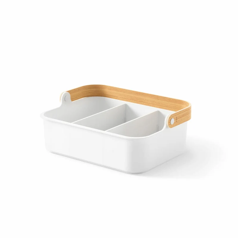 Umbra Organizer Bellwood, Aufbewahrungsbehälter mit Griff, Recyceltes ABS, Weiß, Natur, 36 x 26 x 13 cm, 1019942-668