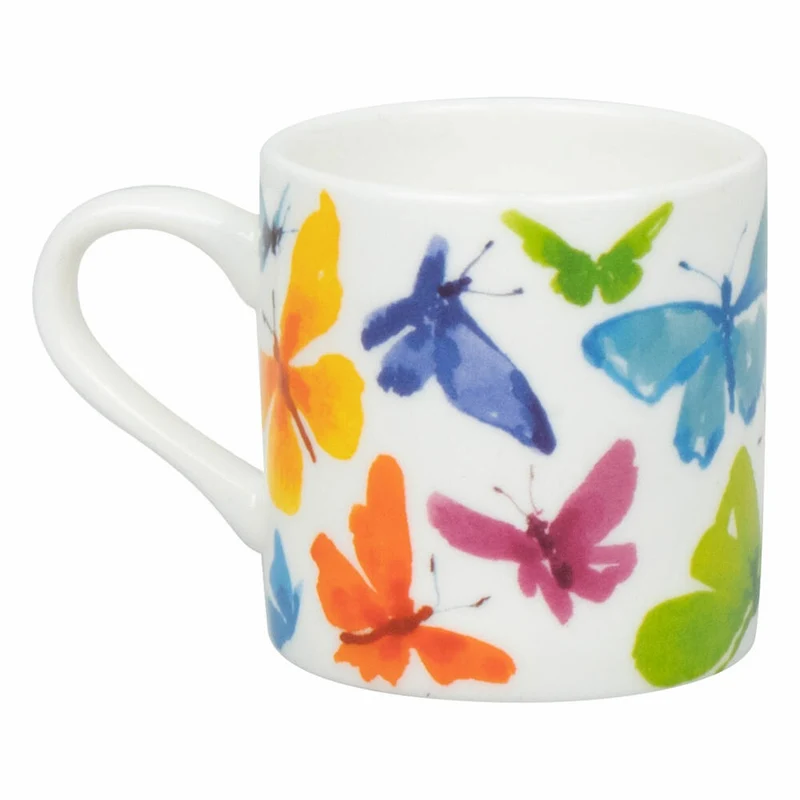 Könitz Espressotasse Victoria Lowe - Butterfly mit Untertasse, Becher, Bone China, Bunt, 95 ml, 11 5 304 2705