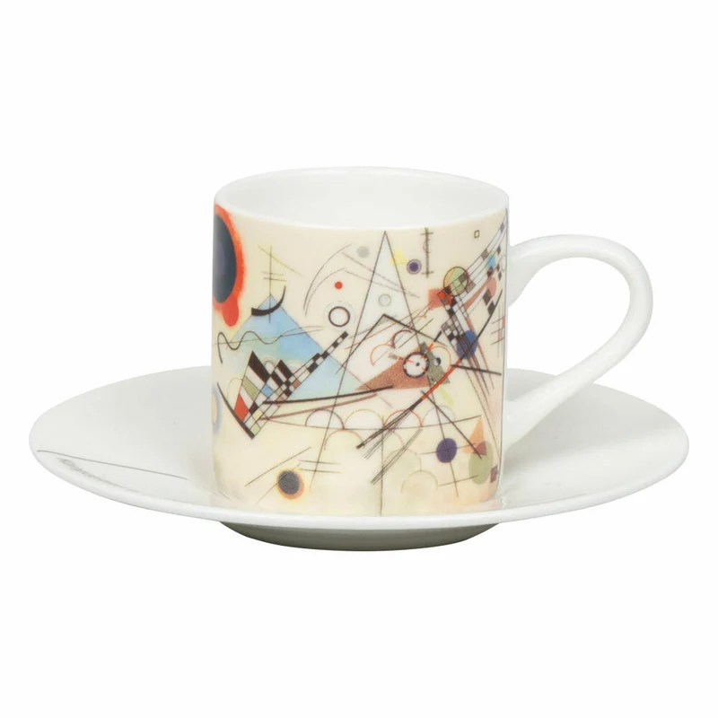 Könitz Espressotasse Komposition 8 - Wassily Kandinsky mit Untertasse, Becher, Bone China, Bunt, 95 ml, 11 5 304 2717