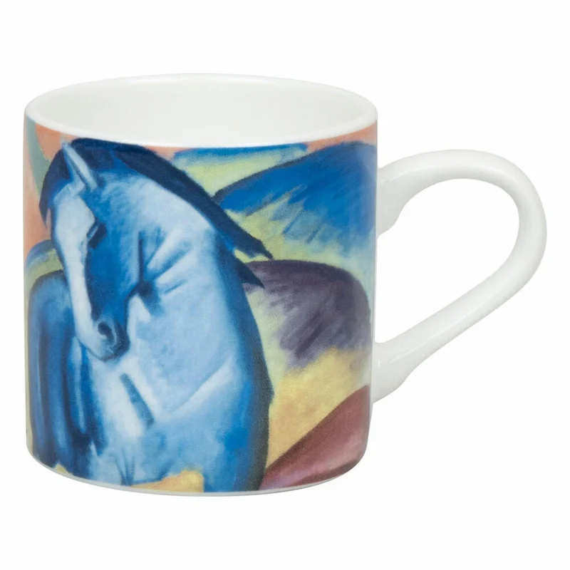 Könitz Espressotasse Blaues Pferd I - Franz Marc mit Untertasse, Becher, Bone China, Bunt, 95 ml, 11 5 304 2718