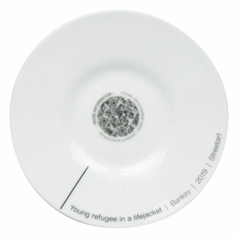 Könitz Espressotasse Young Refugee - Banksy mit Untertasse, Becher, Bone China, Bunt, 95 ml, 11 5 304 2720