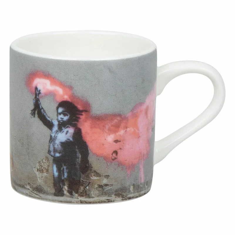 Könitz Espressotasse Young Refugee - Banksy mit Untertasse, Becher, Bone China, Bunt, 95 ml, 11 5 304 2720
