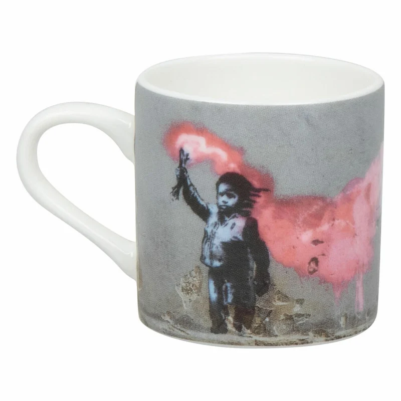Könitz Espressotasse Young Refugee - Banksy mit Untertasse, Becher, Bone China, Bunt, 95 ml, 11 5 304 2720