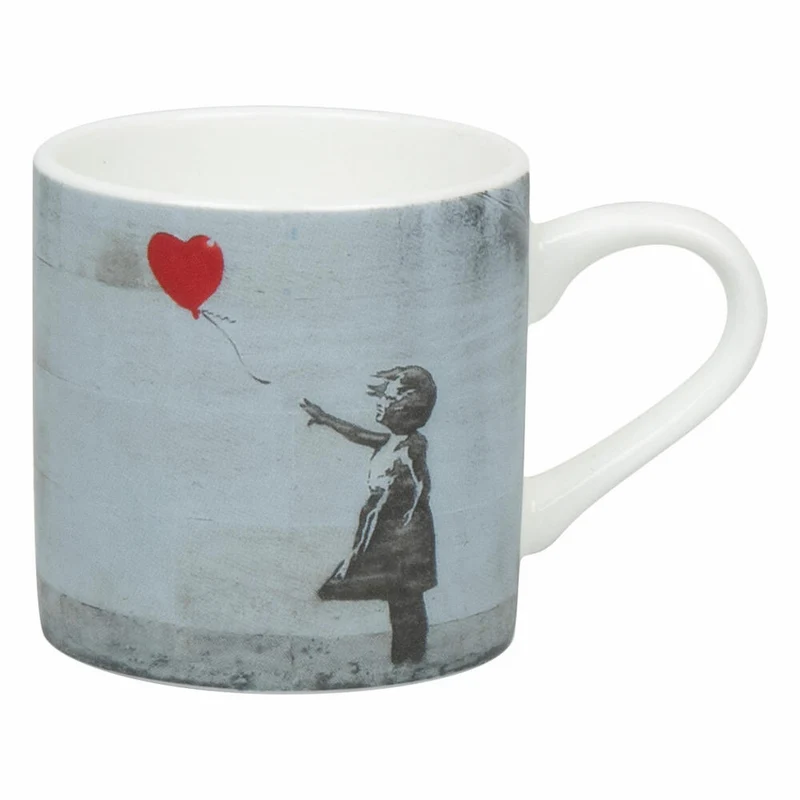 Könitz Espressotasse Girl with Balloon - Banksy mit Untertasse, Becher, Bone China, Bunt, 95 ml, 11 5 304 2721