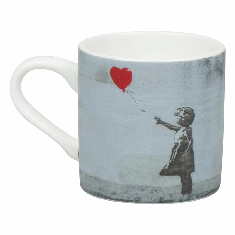 Könitz Espressotasse Girl with Balloon - Banksy mit Untertasse, Becher, Bone China, Bunt, 95 ml, 11 5 304 2721