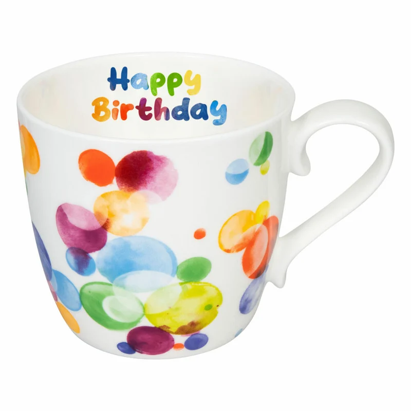 Könitz Becher Happy Birthday Bubbles, Tasse, Bone China, Bunt, 450 ml, 11 2 057 2779